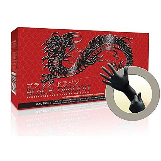 Black Dragon Powder-Free Latex Examination Gloves by Ansell