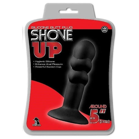 Shove Up 5" Silicone Butt Plug with Suction Cup Black