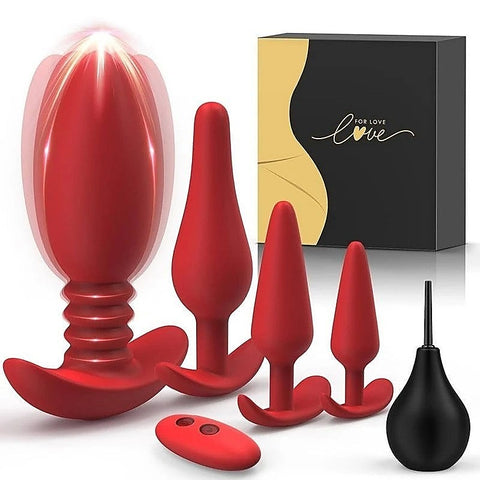 Jovial 5 Piece Anal Kit With Vibrating Butt Plug