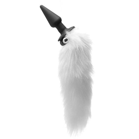 White Fox Tail Vibrating Anal Plug by XR Brands