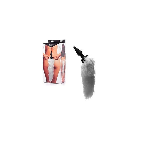 White Fox Tail Vibrating Anal Plug by XR Brands