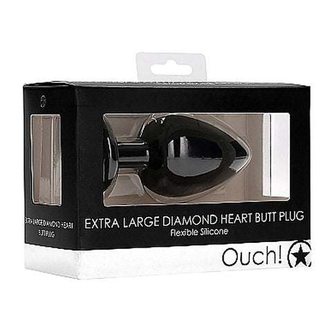 Ouch! Diamond Heart Butt Plug Extra Large by Shots Toys