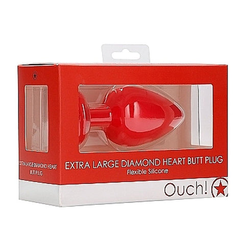 Ouch! Diamond Heart Butt Plug Extra Large by Shots Toys