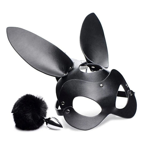 Bunny Tail Anal Plug and Mask Set by XR Brands