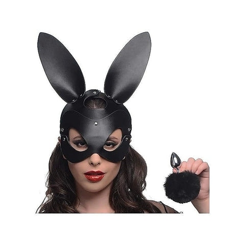 Bunny Tail Anal Plug and Mask Set by XR Brands