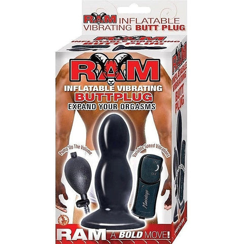 Ram Inflatable Vibrating Buttplug by Nasstoys