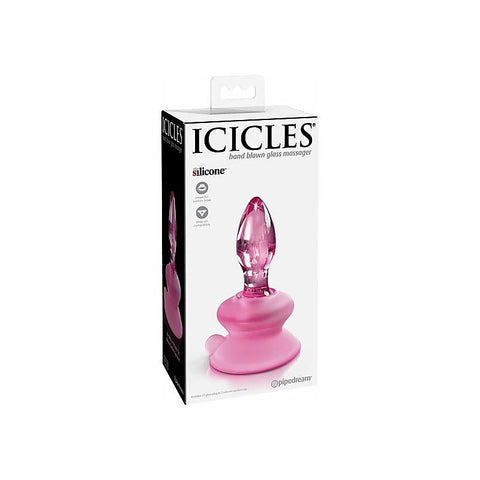 Icicles No 90 Suction Cup Base Glass Anal Plug