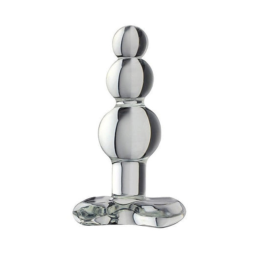Blown Beaded Plug Clear by Spartacus Enterprises