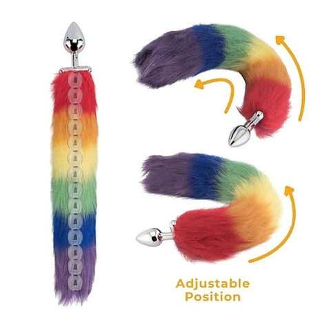 Rainbow Foxy Tail Butt Plug by Hott Products
