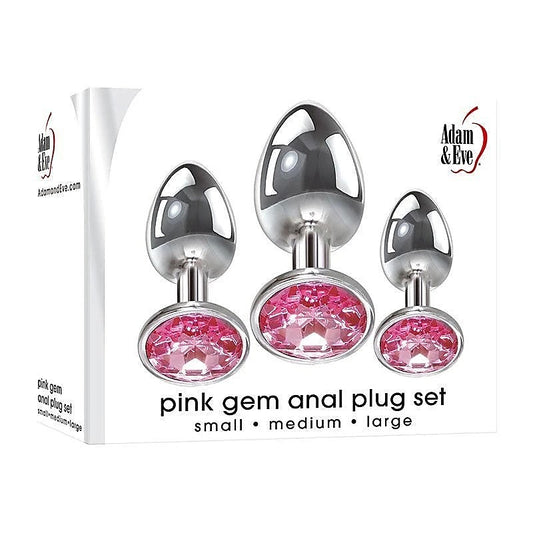Pink Gem Anal Training Plug Set by Adam & Eve