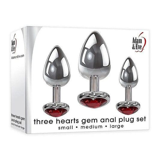 Three Hearts Gem Anal Plug Collection by Adam & Eve Sextoys