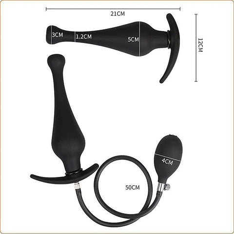 Silicone Expand Inflatable Dildo Anal Plug by BDStyle