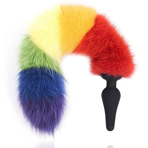 Colorful Fox Tail Silica Gel Anal Plug by BDStyle