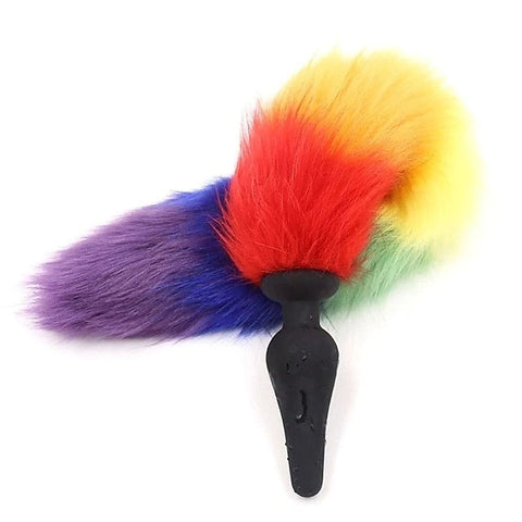 Colorful Fox Tail Silica Gel Anal Plug by BDStyle