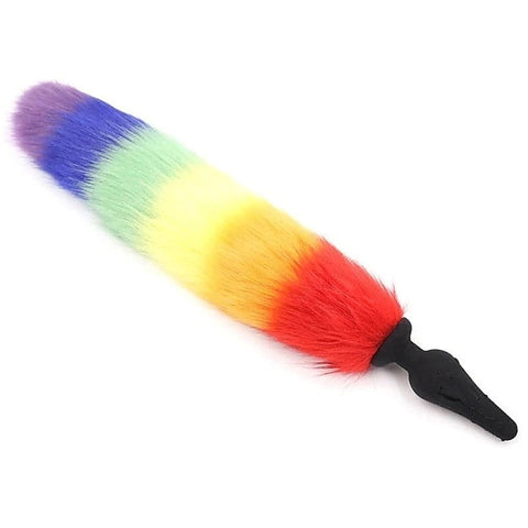 Colorful Fox Tail Silica Gel Anal Plug by BDStyle