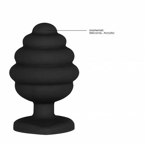 Large Ribbed Diamond Heart Shape Anal Plug by Shots Toys