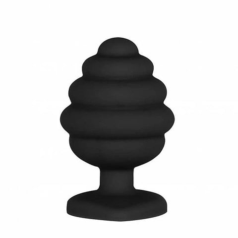 Large Ribbed Diamond Heart Shape Anal Plug by Shots Toys