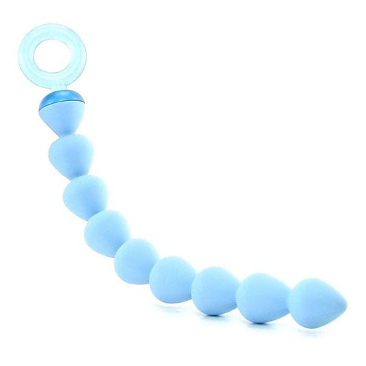 Blue Silicone Anal Beads by Sportsheets