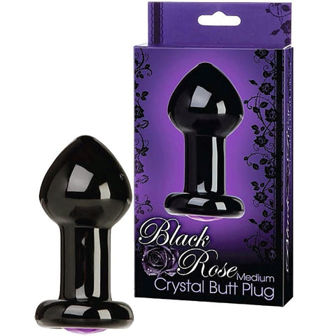 Black Rose Crystal Butt Plug by Doc Johnson