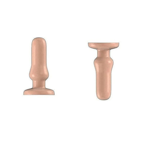 Bottom Line Rubber Butt Plug Flesh Model 4