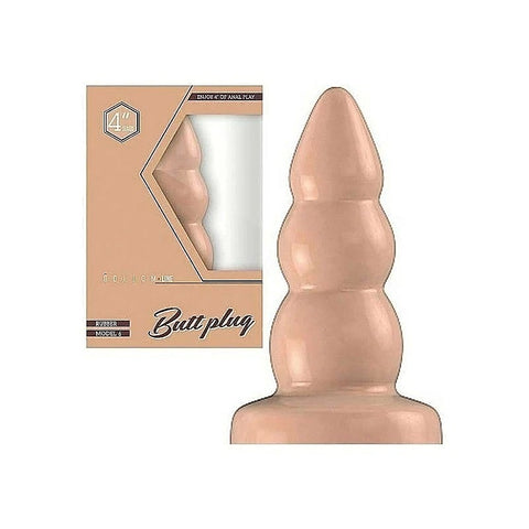 Bottom Line Rubber Butt Plug Flesh Model 6 by Shots Toys