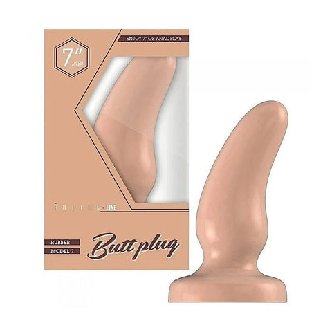 Bottom Line Rubber Butt Plug Flesh Model 7 by Shots Toys