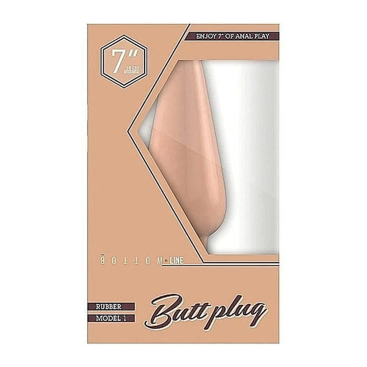 Bottom Line Rubber Butt Plug Flesh Model 1 by Shots Toys