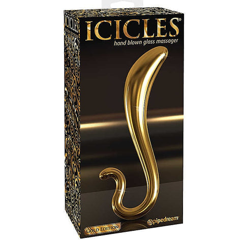 Icicles Gold Edition G02 Curved Glass Dildo by Pipedream