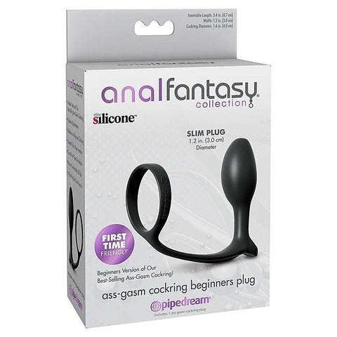 Anal Fantasy Ass Gasm Cock Ring with Beginner Anal Plug