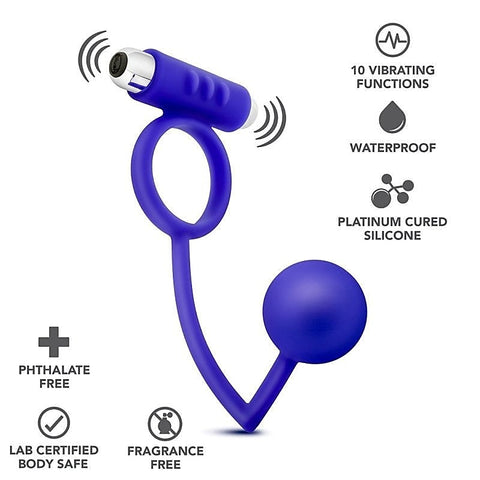 Penetrator Anal Ball with Vibrating Cock Ring