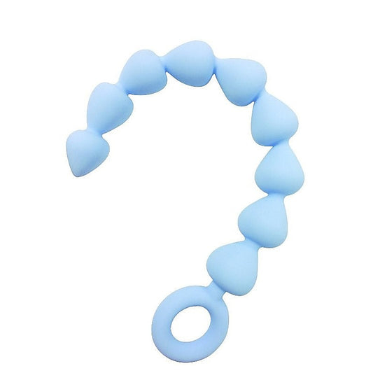 Sex In The Shower Blue Silicone Anal Beads by Sportsheets