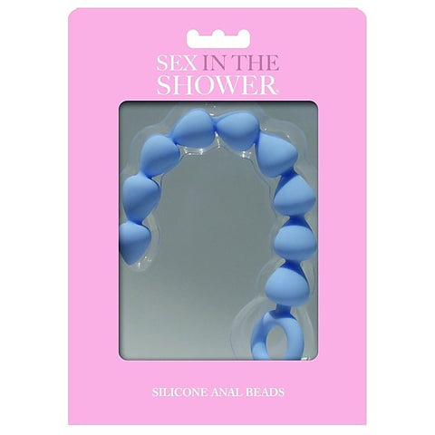 Sex In The Shower Blue Silicone Anal Beads by Sportsheets