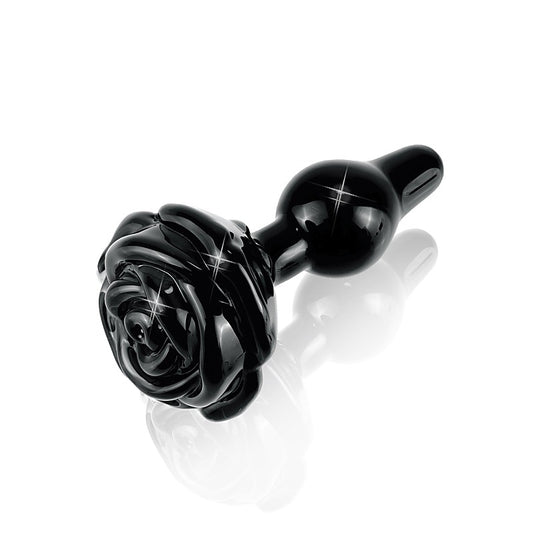 Icicles No. 77 Rose Shaped Glass Anal Plug by Pipedream