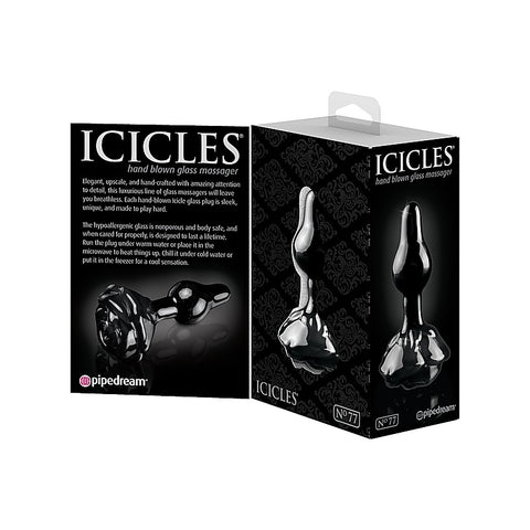 Icicles No. 77 Rose Shaped Glass Anal Plug by Pipedream