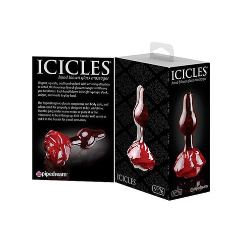 Icicles No 76 Rose Shape Glass Butt Plug by Pipedream