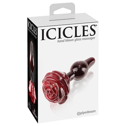 Icicles No 76 Rose Shape Glass Butt Plug by Pipedream