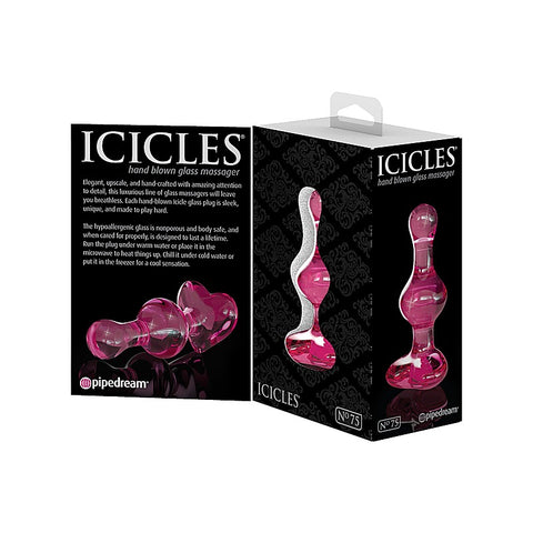 Icicles No. 75 Heart Shape Glass Anal Plug by Pipedream