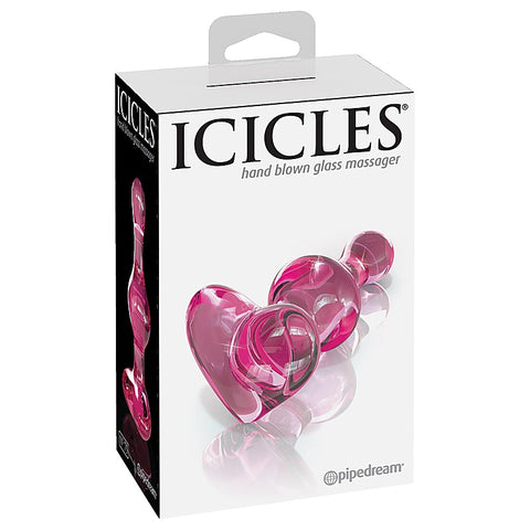 Icicles No. 75 Heart Shape Glass Anal Plug by Pipedream