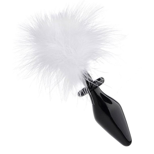 Fluffer Bunny Tail Glass Anal Plug by XR Brands