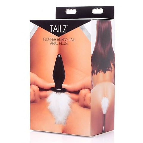Fluffer Bunny Tail Glass Anal Plug by XR Brands