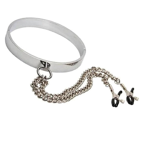 Breast Teasing Metal Collar & Peg Clamps by BDStyle