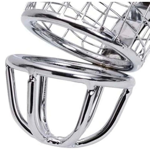 Caged Dragon Male Chastity Device Silver