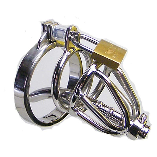 Locked In Pee Thru Steel Male Chastity Cage by BDStyle