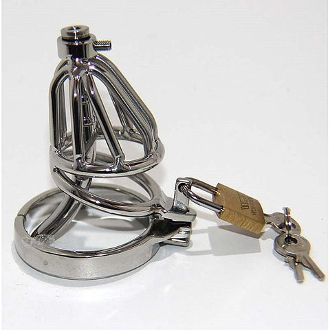 Locked In Pee Thru Steel Male Chastity Cage by BDStyle