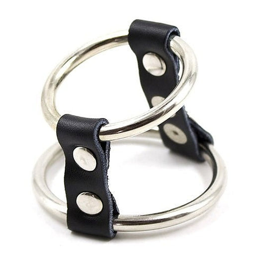 Strap and Steel Cock Ring and Ball Divider by BDStyle