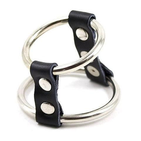 Strap and Steel Cock Ring and Ball Divider by BDStyle