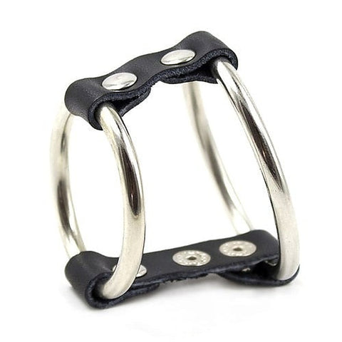 Strap and Steel Cock Ring and Ball Divider by BDStyle