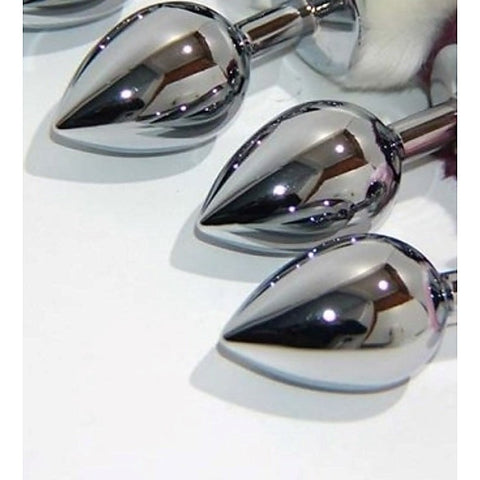 Bunny Faux Tail Silver Smooth Butt Plug by BDStyle