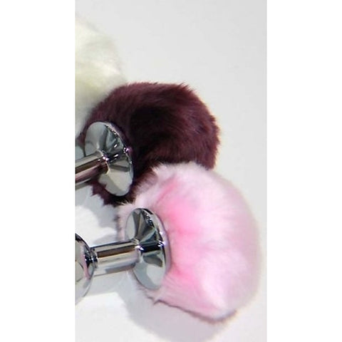 Bunny Faux Tail Silver Smooth Butt Plug Small by BDStyle