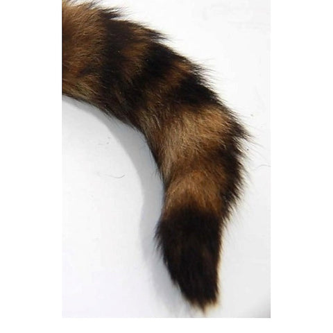 Brown Faux Fox Tail Silver Long Butt Plug by BDStyle